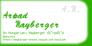 arpad mayberger business card